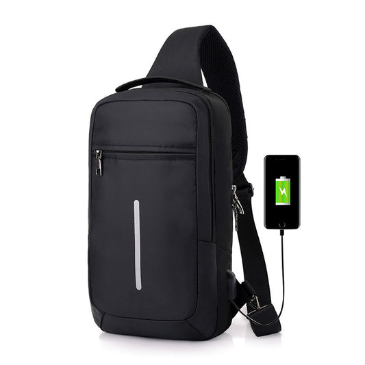 Men's Anti-Theft Chest Pack with Integrated USB Charger